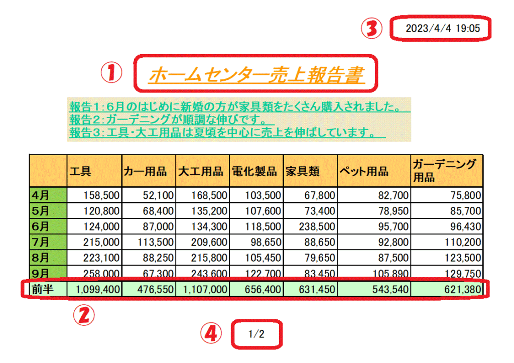 エクセル作品例1