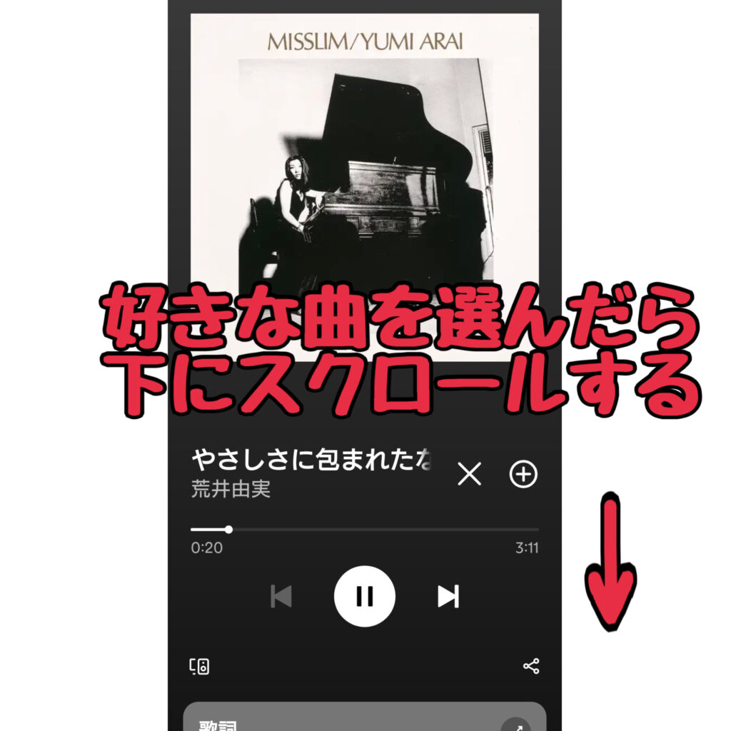 Spotifyシンガロング機能手順画面1