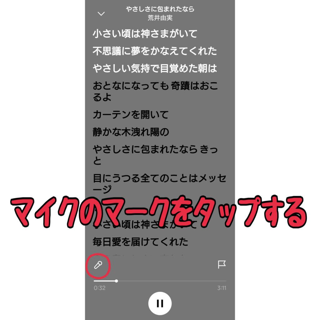 Spotifyシンガロング機能手順画面3